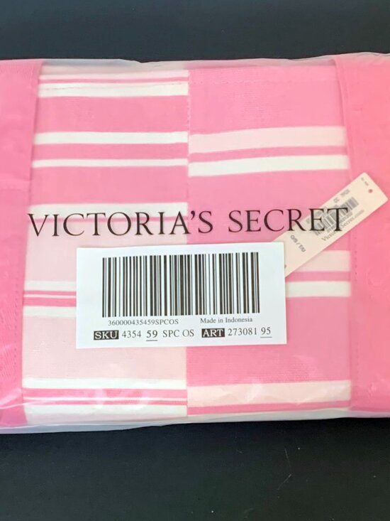 Victoria's Secret Handbags - Victoria's Secret Heritage Stripe Canvas Tote Bag Purse Gym Travel Large NWT